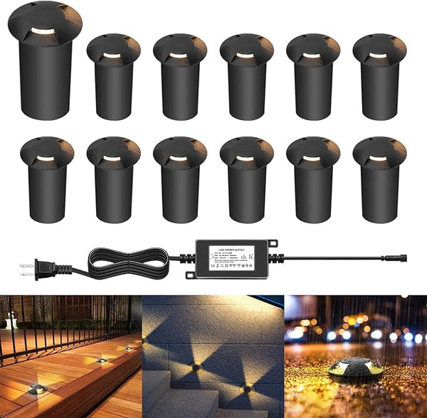 LED Outdoor In Ground Lights with Protecting Shell, Warm White Φ2.36in Low Voltage 12V DC IP67 Waterproof, Electric | Lumora