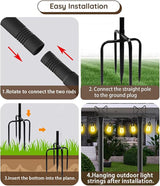 2Pack 8.6FT String Light Poles for Outside Adjustable Light Poles for Outside String Lights for Outside String | Lumora