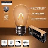 Wintergreen Lighting 5 Pack FlexFilament S14 LED Edison Light Bulbs 1W 2500K 60 Lumens String Lights Replacement | Lumora
