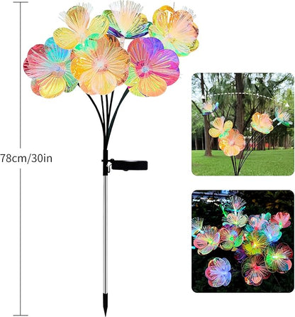 JJGoo 2 Pack Solar Garden Lights, Solar Flower Swaying Light for Outside, New Upgraded Outdoor Waterproof Light for Garden Patio Yard Front Porch Decor