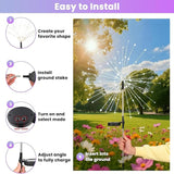 2 Pack Solar Firework Lights, 200 LED Outdoor Waterproof Garden Lights with 8 Flashing Lighting Modes, Bendable DIY | Lumora