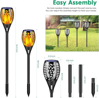 TomCare 8 Pack Outdoor Solar Lights Flickering Flames Torch Decorative Garden Lights Solar Powered Waterproof Lighting for Garden Patio Yard Landscape