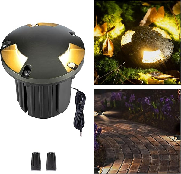 Gardenreet Brass Well Light - Outdoor 12V Ip65 Waterproof In-Ground Landscape Lighting, Replaceable Bulb LED Low | Lumora