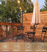 10ft String Light Poles for Outdoors, Outside Light Poles with 5-Prong Base, Suit for Garden, Backyard, Patio | Lumora