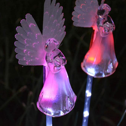 2 Packs Solar Angel Lights Outdoor, Color Changing Landscape Path Lights, Waterproof Cemetery Decorations for Grave, Memorial Garden, Backyard, Lawn, Pathway
