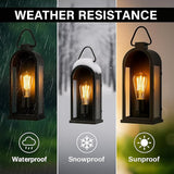 Vintage Outdoor Wall Light Fixtures (2 Pack) - Matte Black Porch Lantern/Exterior Wall Sconce, Glass Shade, Sturdy | Lumora