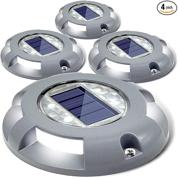SIEDiNLAR Solar Deck Lights Driveway Dock LED Light Solar Powered Outdoor Waterproof Road Markers for Step Sidewalk | Lumora