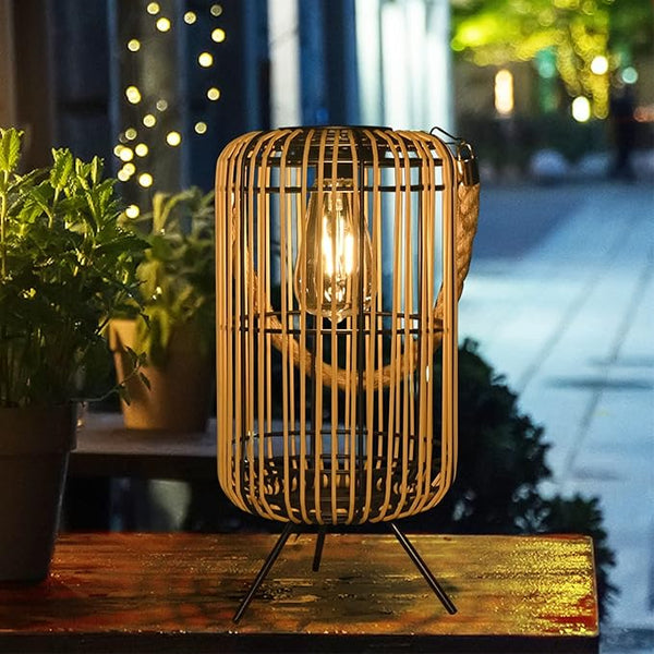 Livinlarge Solar Lantern Outdoor Waterproof,Large Rattan Lantern Outdoor Hanging with Handle,Bright Solar Lights | Lumora