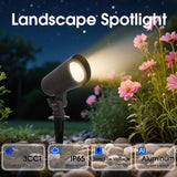 3CCT LED Landscape Lights with Connectors, 12V Low Voltage, 3000K/4000K/5000K Selectable, 3W, 200LM, Outdoor | Lumora