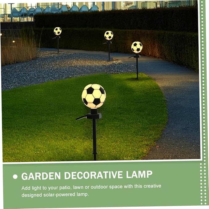 Soccer Shaped Solar Lawn Light Outdoor Decorative Garden Stake Lamp Durable Solar Lighting for Courtyard Patio Garden and Pathway Warm Glow for Nighttime Ambiance