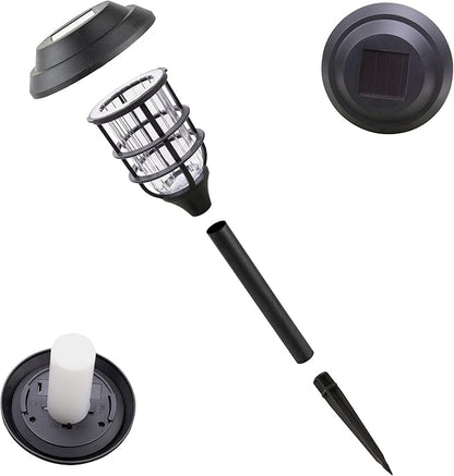 Alpine Corporation 17" Tall Outdoor Solar Powered Pathway LED Torch Light Stakes (Set of 6)