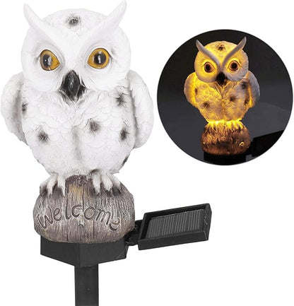 YWBL-WH Solar Pathway Lights Outdoor Solar Owl Design, Warm Light, 600mAh Battery Solar Powered Landscape Light for Patio Yard Driveway