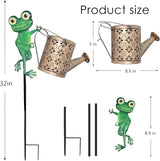 Solar Watering Can with Cascading Lights Outdoor Garden Decor, Frog Shaped Hook Gardening Gifts for Mom Women | Lumora