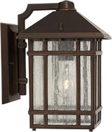 Kathy Ireland Sierra Craftsman Art Deco Outdoor Wall Light Fixture Rubbed Bronze Brown Steel 11" Frosted Seeded | Lumora