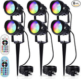 Halloween Landscape Lights with Remote Control 120V Landscape Lighting 12W RGBW Outdoor LED Spotlights Color | Lumora