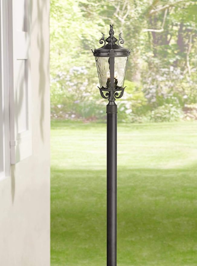 John Timberland Modern Outdoor Direct Burial Post Light Pole Black Die-Cast Metal 84" Accessories for Exterior | Lumora