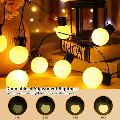 Fairy Lights Battery Operated 23.8Ft 20 LED Globe String Lights, Shatterproof G50 Edison Lights String with Remote Timer, Warm White Christmas Lights for Bedroom Camping Balcony Christmas Tree Decor
