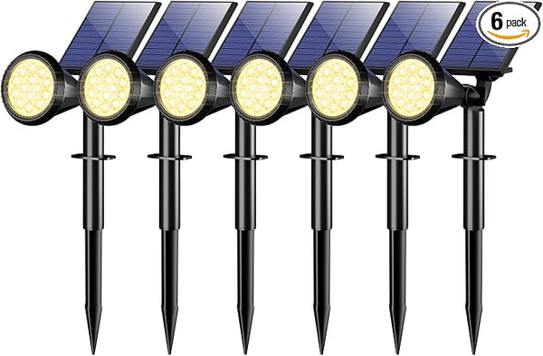 WELALO Solar Spot Lights Outdoor Waterproof IP65, 6 Pack 4 Lighting Modes Solar Powered Landscape Spotlights with | Lumora