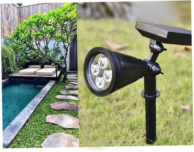 SAFIGLE Solar Garden Path Lights and Solar Wall Lights 4-led Outdoor with Color Changing Landscape Ground Lighting for Yard and Patio