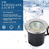 9W Led Well Lights, Low Voltage Landscape Light,12V/24V Landscape Lighting,IP67 Waterproof Outdoor in-Ground Light | Lumora