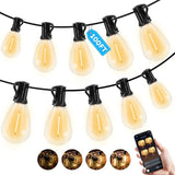 100FT Outdoor String Light with S11 Plastic Bulbs, Low-Voltage LED Patio Light with App & Remote, Music Sync, 4 | Lumora