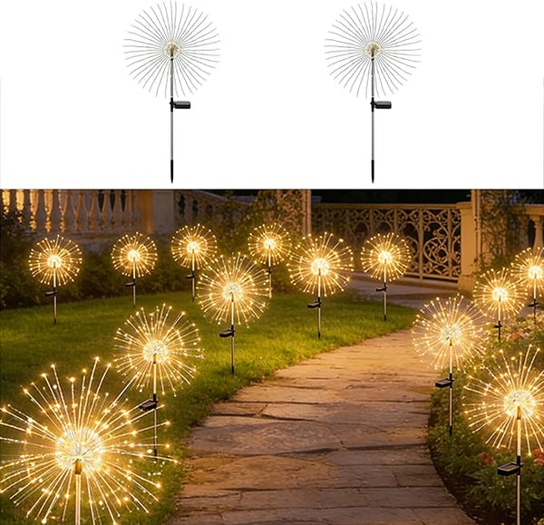 Solar Firework Lights for Outside, 150 LED 8 Modes Fireworks Solar Fairy Lights Outdoor Flowers for Garden Yard | Lumora