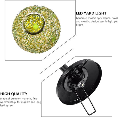 Solar Mosaic Ball-Shaped Lawn Light Outdoor Waterproof Solar Garden Path Light for Patio Landscape Decoration