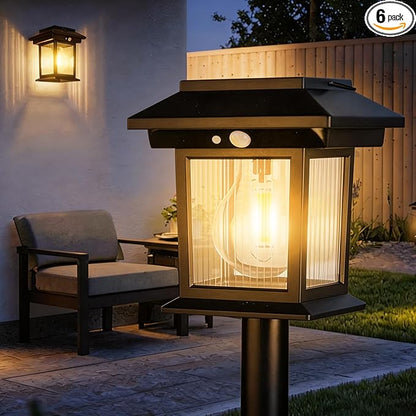 Solar Pathway Lights Outdoor, 6 Pack Bright Solar Lights Outdoor, 3 Auto Modes On/Off, IP65 Waterproof Solar Garden Lights Powered Landscape Lighting for Yard Pathway Landscape Path Patio Camp