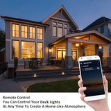 WiFi Controlled LED Deck Lights Multi Color Outdoor IP67 Waterproof Φ1.18 Low Voltage In-Ground Lights,Smart Phone | Lumora