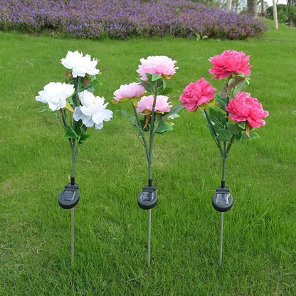 2 Pack Solar Garden Stake Lights, Outdoor Solar Tulip Flower Lights with 6 Rose Flowers, LED Rose Solar Powered Lights for Patio, Lawn, Garden, Yard Decoration