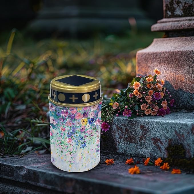Blue Flower Outdoor Lanterns Waterproof Solar Garden Lights Flameless Solar Pathway Lights for Outside Landscape | Lumora