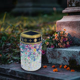 Blue Flower Outdoor Lanterns Waterproof Solar Garden Lights Flameless Solar Pathway Lights for Outside Landscape | Lumora