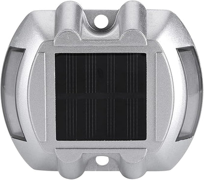 Solar Deck Lights, 3 Pack Pathway Lights Solar Powered Aluminum Stair Lights Driveway Lights Solar Step Lights for Outside Driveway Garden Pathway (White Flash)
