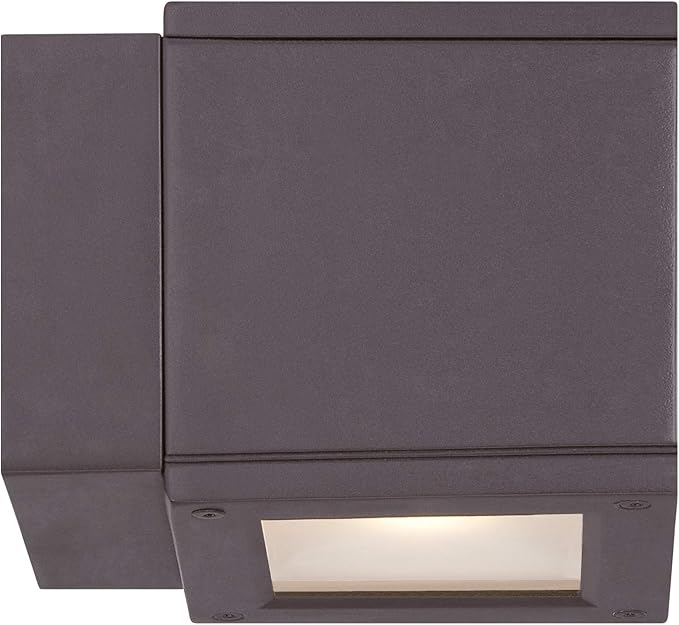 WAC Lighting WS-W2505-AL Rubix LED Outdoor Wall Light Fixture, Double Light, 3000K, Brushed Aluminum
