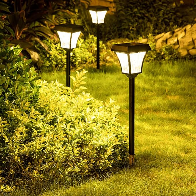 Solar Pathway Lights,Solar Led Lawn Lamp,Waterproof Landscape Lights,Decorative Pathway Style Light,No Wiring Required Outdoor Yard Lights