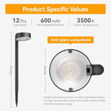 12 Pack Solar Pathway Lights Outdoor, 12 Brighter LED Solar Lights Outdoor Waterproof, Up to 12 Hrs Modern Solar | Lumora