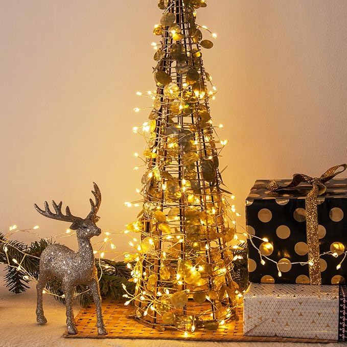 100FT Firecracker String Lights 1000 LED Warm White Plug in Indoor Silver Wire Cluster - Decorative Outdoor Light | Lumora