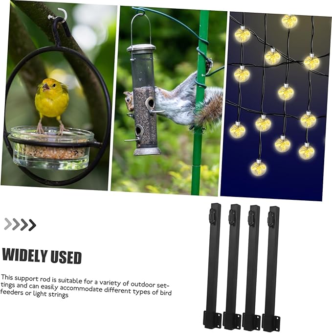 4pcs Hanging Lights for Outside Outdoor String Light Poles Solar Lighting Pole Easy Install Support Rods | Lumora