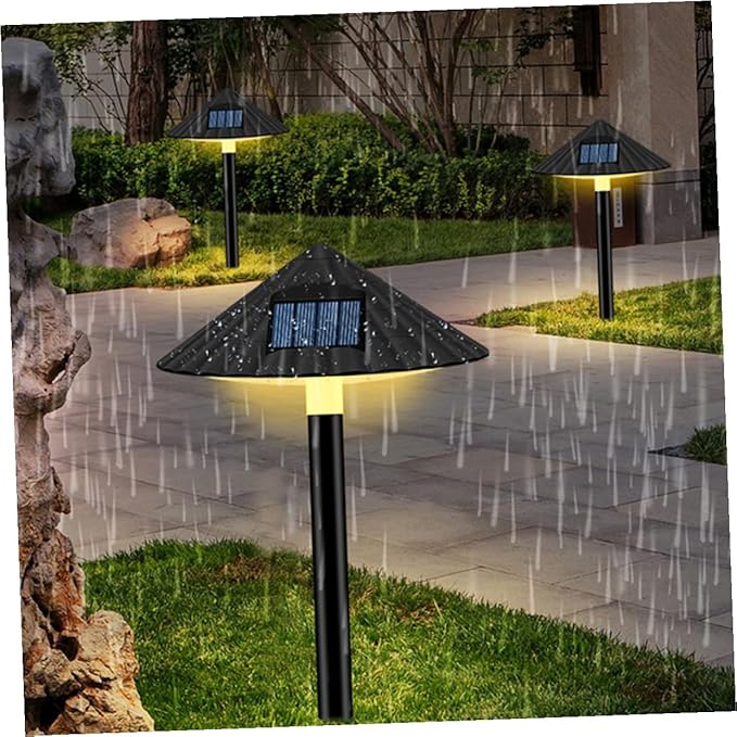 Solar Energy Mushroom LED Lawn Light, Waterproof Outdoor Garden Path Lamp Warm Light, Solar Powered Landscape Lighting for Yard and Patio