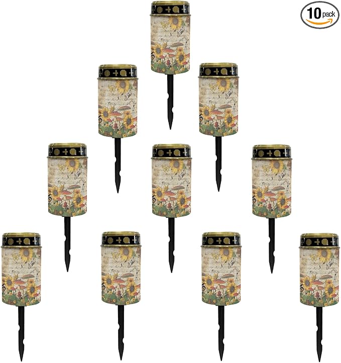 Solar Garden Stake Lights Outdoor Waterproof Cemetery Lights Sunflower Mushroom LED Lantern Cemetery Decorations for Grave,Outdoor Solar Powered Lights for Outside-Warm White