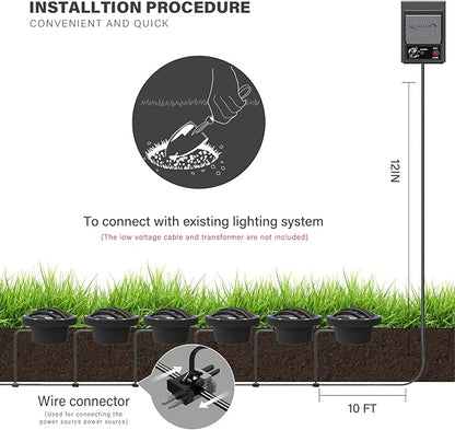 Malibu Low Voltage Well Lights 4W LED Outdoor Landscape Deck Lights 12V Well Light 200Lumen in-Ground Light 2800K Warm White with Connector & Stake for Step Tree Patio Yard Garden 1Pack 8401-3500-01