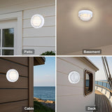 GRUENLICH 8'' Round LED Bulkhead Light Fixture, Outdoor Wall Lights Dimmable, Sauna & Exterior Lighting, ETL Rated | Lumora