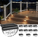 12 Pack Solar Deck Lights Outdoor, Solar Step Lights Waterproof for Outside, Yard, Patio, Garden, Pool, Railing | Lumora