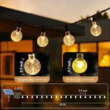 Metaku Solar String Lights for Outside, 36FT 60 LED Crystal Globe String Lights, Solar Powered Outdoor Lights with | Lumora