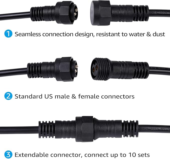 TORCHSTAR 50FT Outdoor String Lights Commercial Great Weatherproof with 15xE26 Sockets & 16 Vintage Edison LED | Lumora