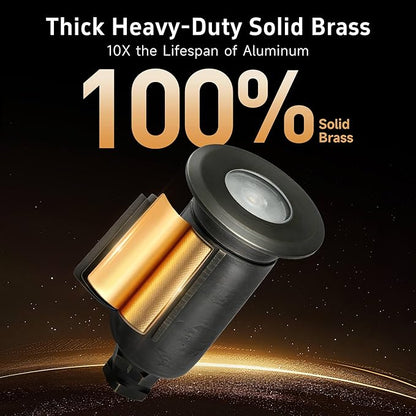 Gardenreet Brass Well Light Low Voltage, IP65 Drive-Over Flush In Ground Landscape Lights for Concrete Driveway and Pathway Uplighting, Small 12V Well Light with 2.5W 225LM MR8 LED Bulb and PVC Sleeve