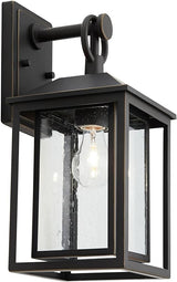 John Timberland Califa Mission Modern Outdoor Wall Light Fixture Brown Bronze Metal 15 1/4" Textured Clear Glass | Lumora