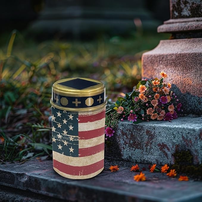 US Flag Solar Garden Lights Outdoor Waterproof Pathway Decorations for Yard Path Patio Warm White Lantern Solar | Lumora