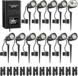 HIBOITEC Low Voltage Landscape Lighting 12W with Connectors 200W Transformer - Outdoor Security Flood Light | Lumora