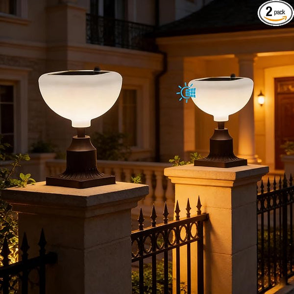 Lightdot Solar Lamp Post Lights 3000K Dusk to Dawn Solar Post Lights with Pier Mount Base, Wireless Waterproof | Lumora